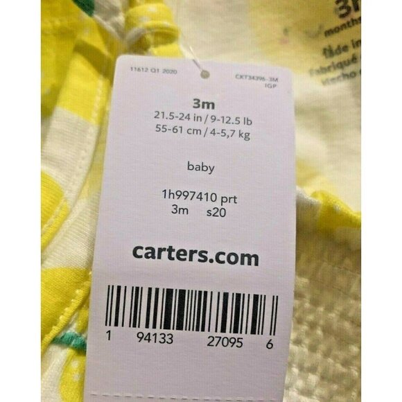 Carters Baby Girls Romper Size 3M Yellow White - Picture 12 of 12